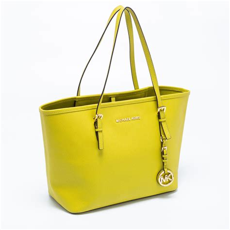 michael kors neon tote|Michael Kors leather tote.